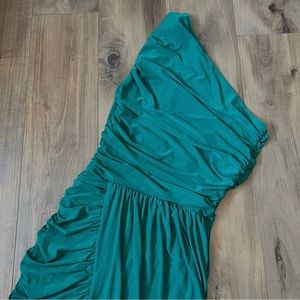 Nordstrom BP Soprano ruched one shoulder jade green mini dress size XS
